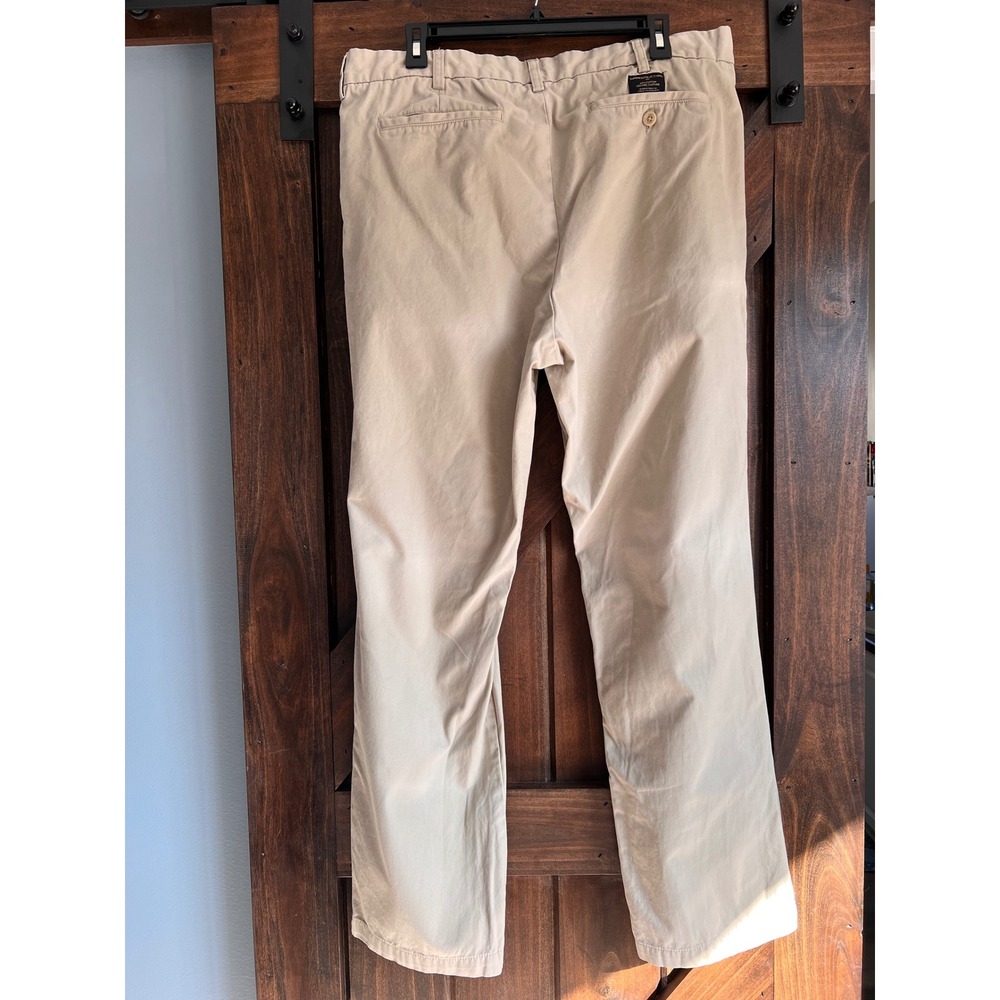 Banana Republic Gavin Straight Fit Chinos Mens 38x32 Khaki Tan 100% Cotton Pants - Picture 13 of 15
